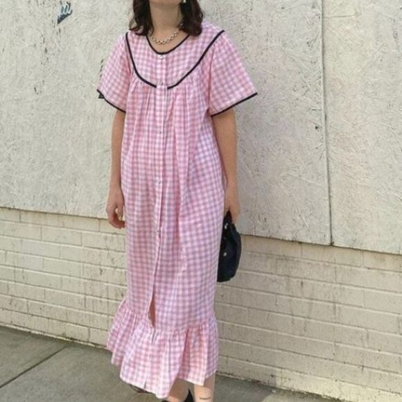 Batsheva pearl snap house dress w/pockets - Picture 3 of 11